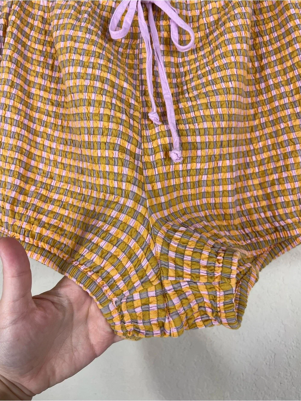 Free People Free-est Sofia Checkered Bloomer Shorts Size Medium